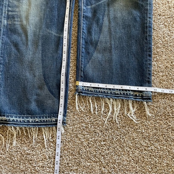 Simon Miller W005 Bora Cropped Wide Leg Jeans Womens 28 Blue Fringed Boho Hippie - Picture 13 of 14